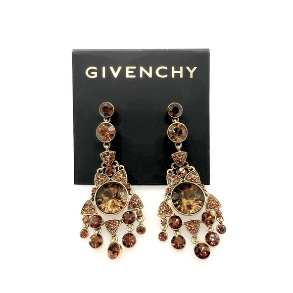 Givenchy Elegant Brown Chandelier Earrings. NWOT - Picture 4 of 5
